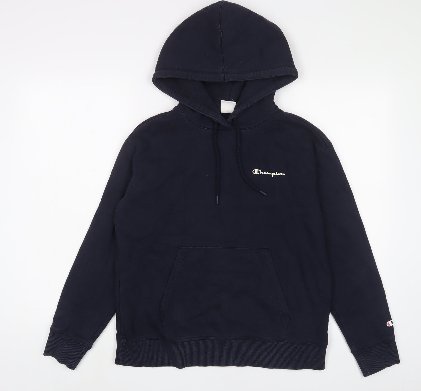Champion Mens Blue Cotton Pullover Hoodie Size M - Logo