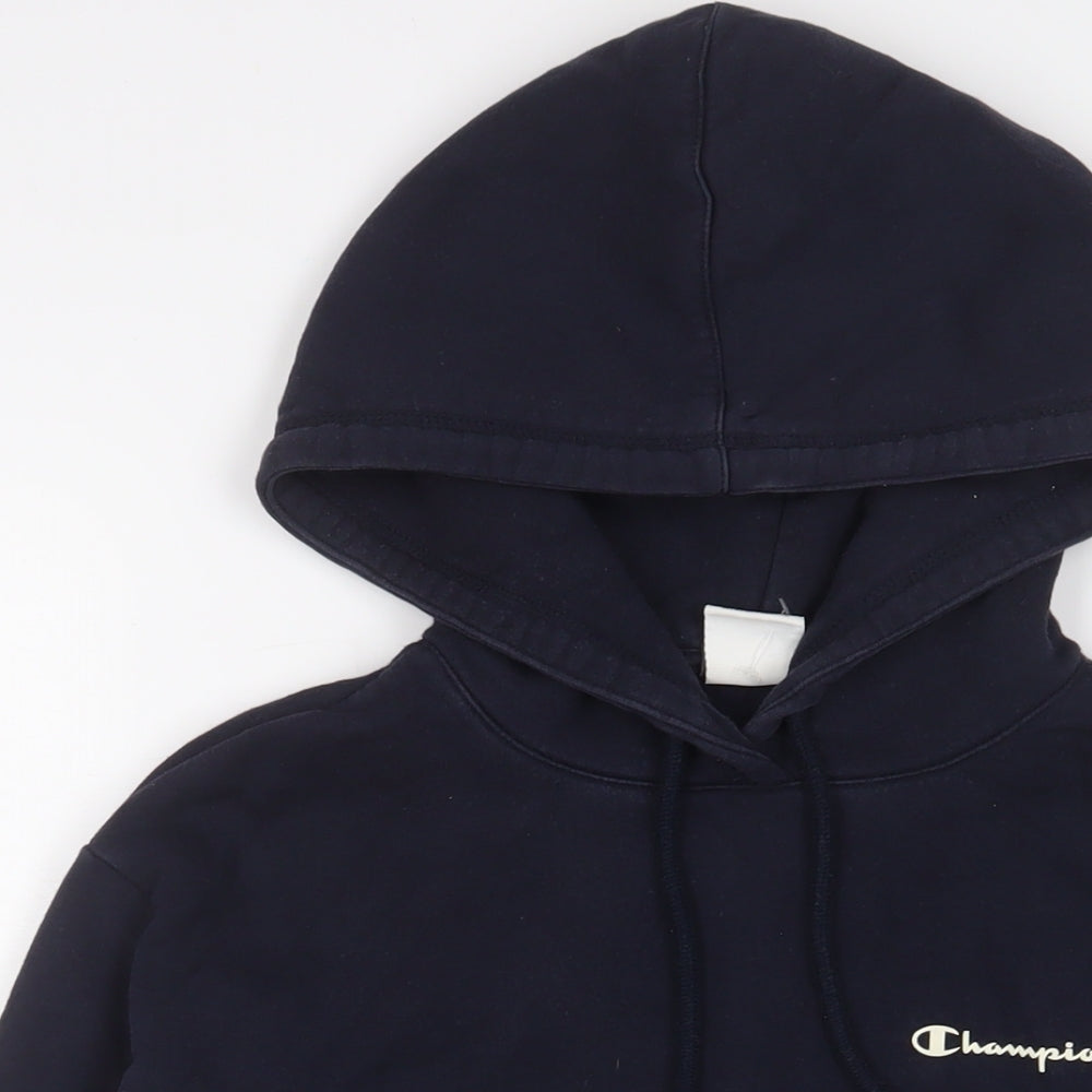 Champion Mens Blue Cotton Pullover Hoodie Size M - Logo