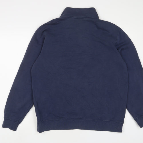 Nike Mens Blue Cotton Pullover Sweatshirt Size L - Logo, Embroidered
