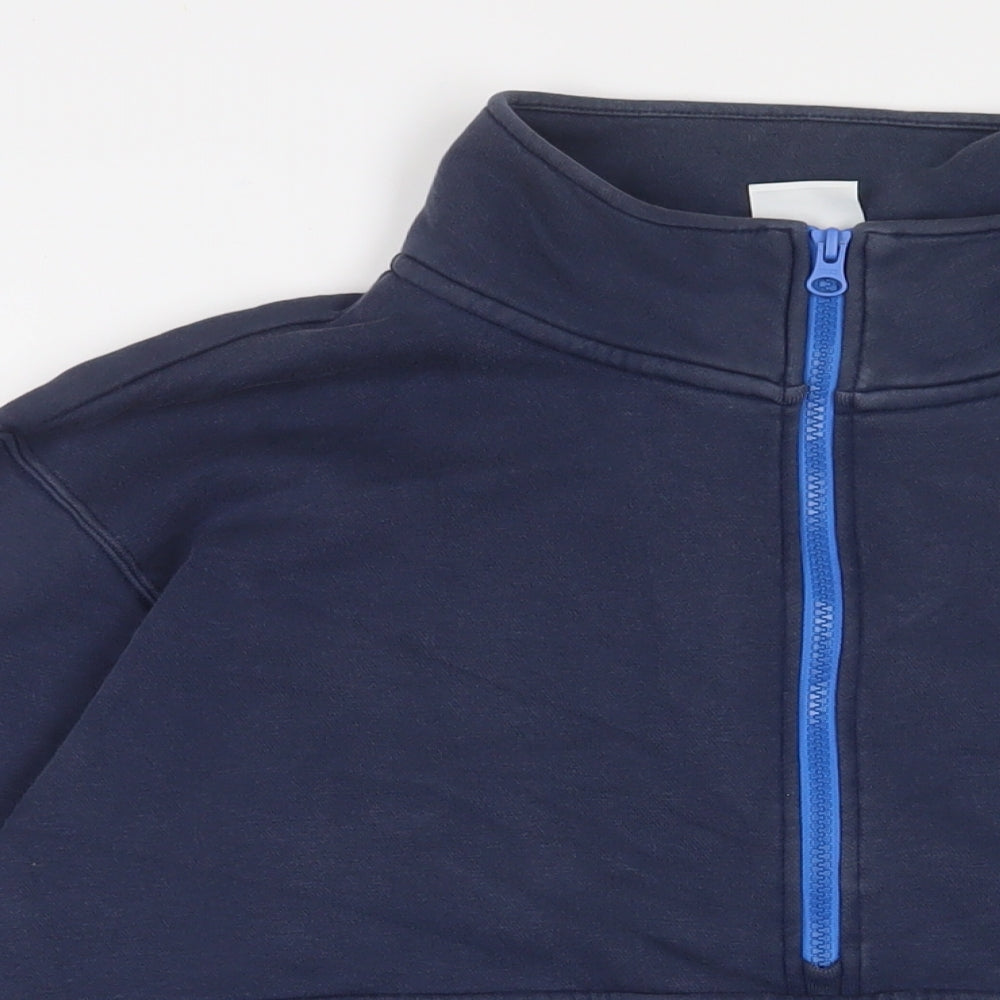 Nike Mens Blue Cotton Pullover Sweatshirt Size L - Logo, Embroidered