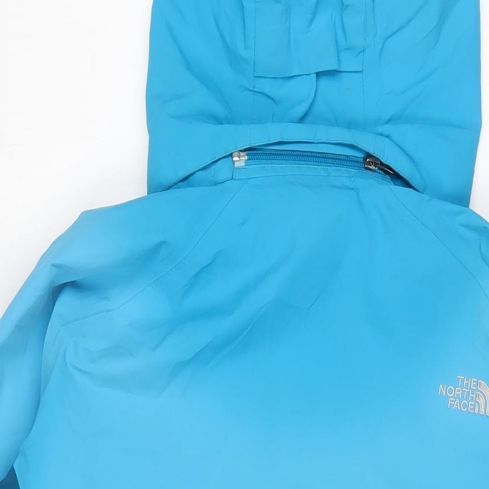 The North Face Womens Blue Jacket Size XL Zip - Logo, Embroidered