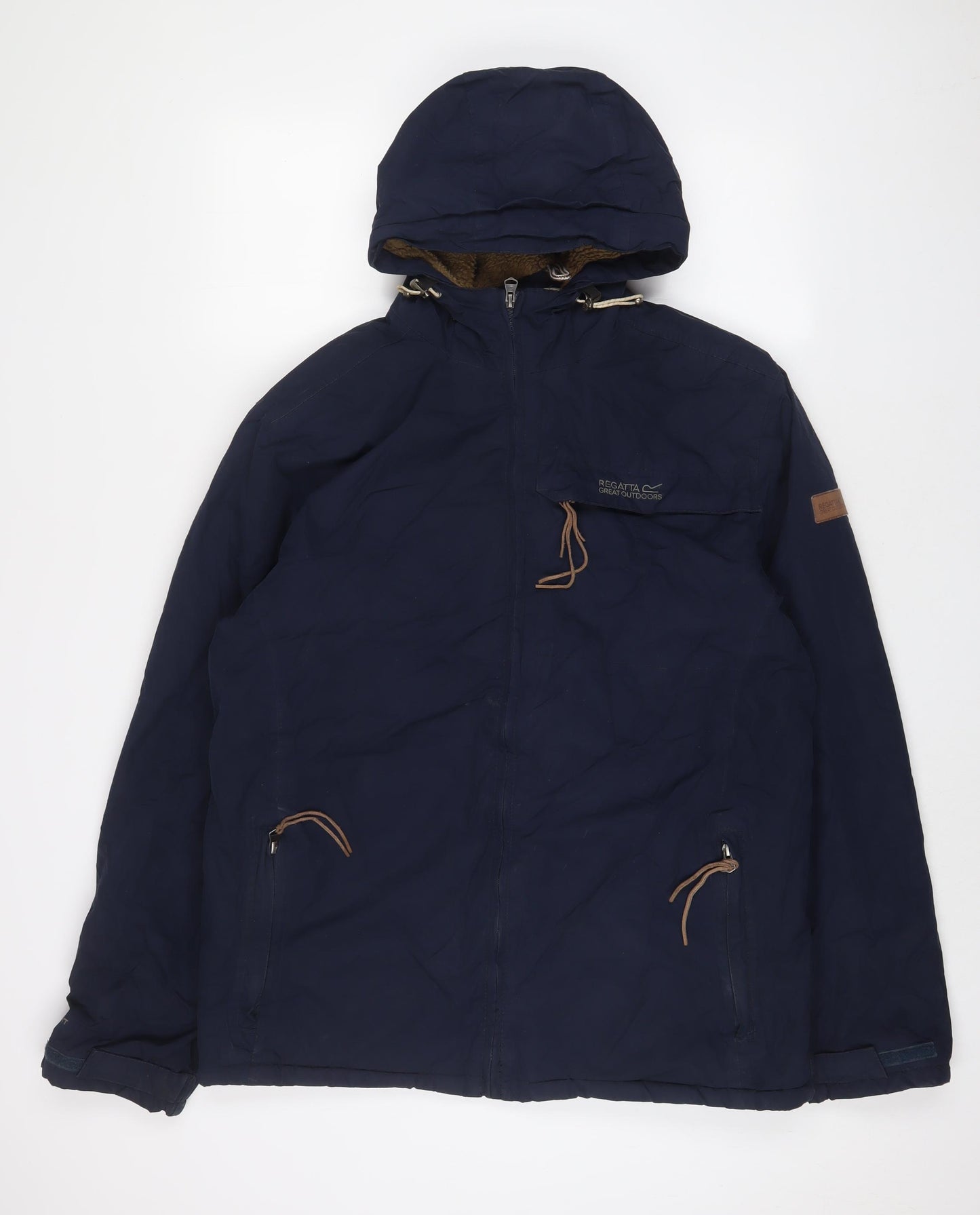 Regatta Mens Blue Jacket Coat Size L Zip - Logo, Embroidered