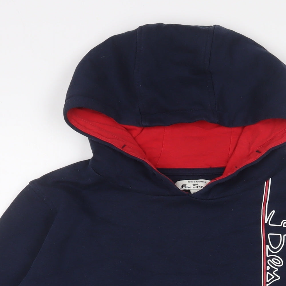 Ben Sherman Boys Blue Cotton Pullover Hoodie Size 12-13 Years Pullover - Logo