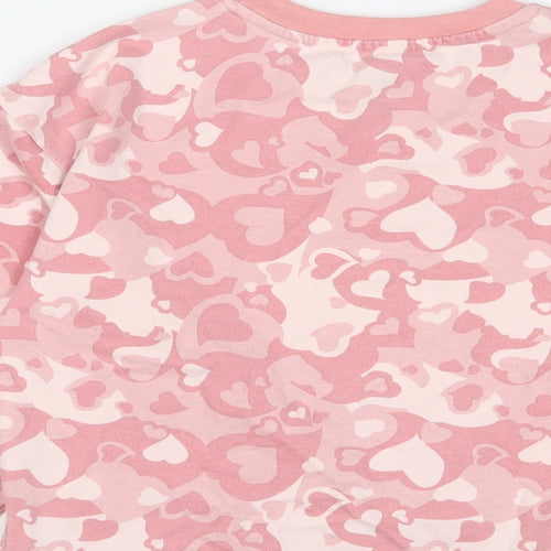 DKNY Girls Pink Geometric Cotton Pullover Sweatshirt Size 7 Years Pullover - Hearts