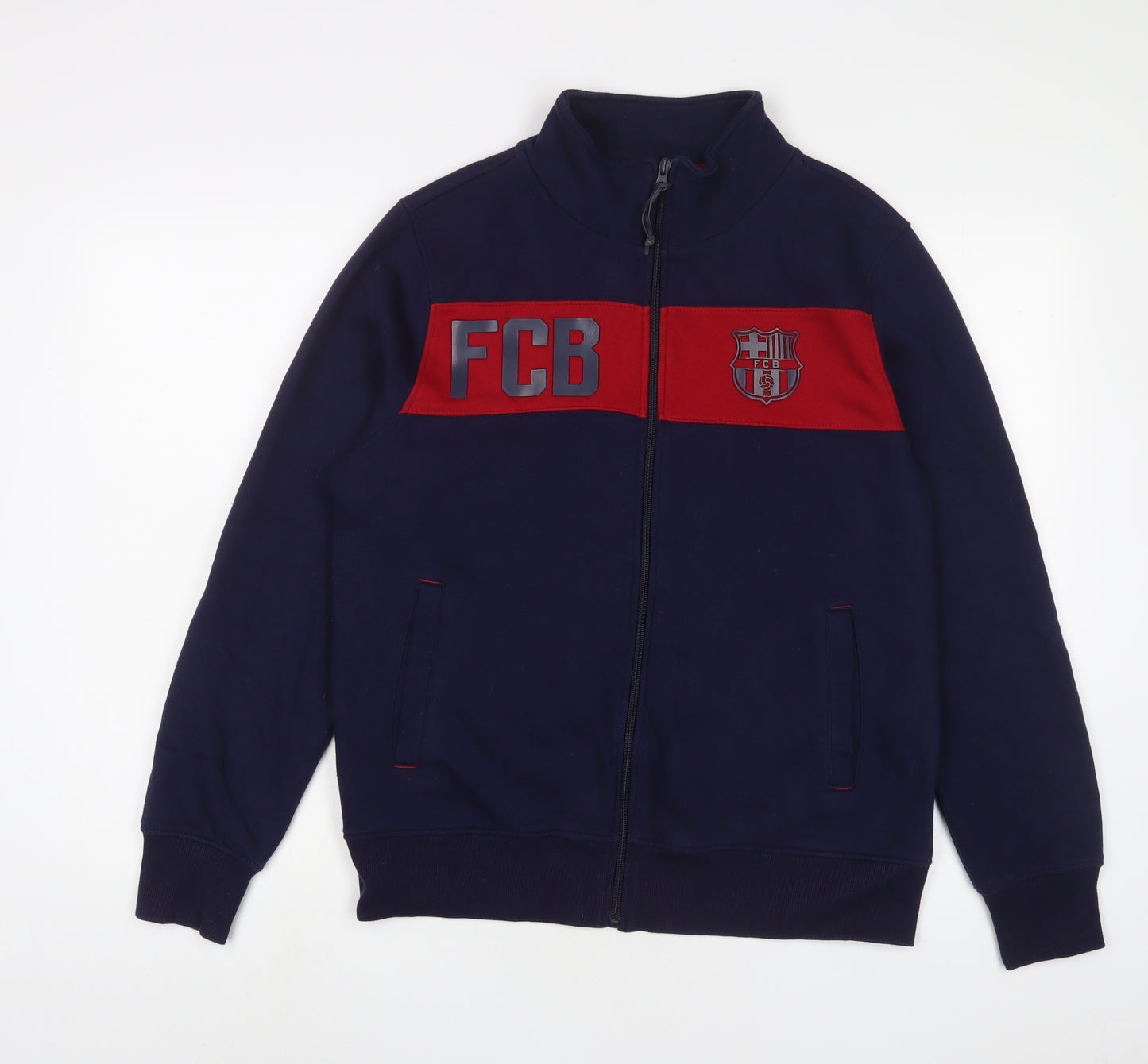 FC Barcelona Mens Blue Cotton Full Zip Sweatshirt Size M