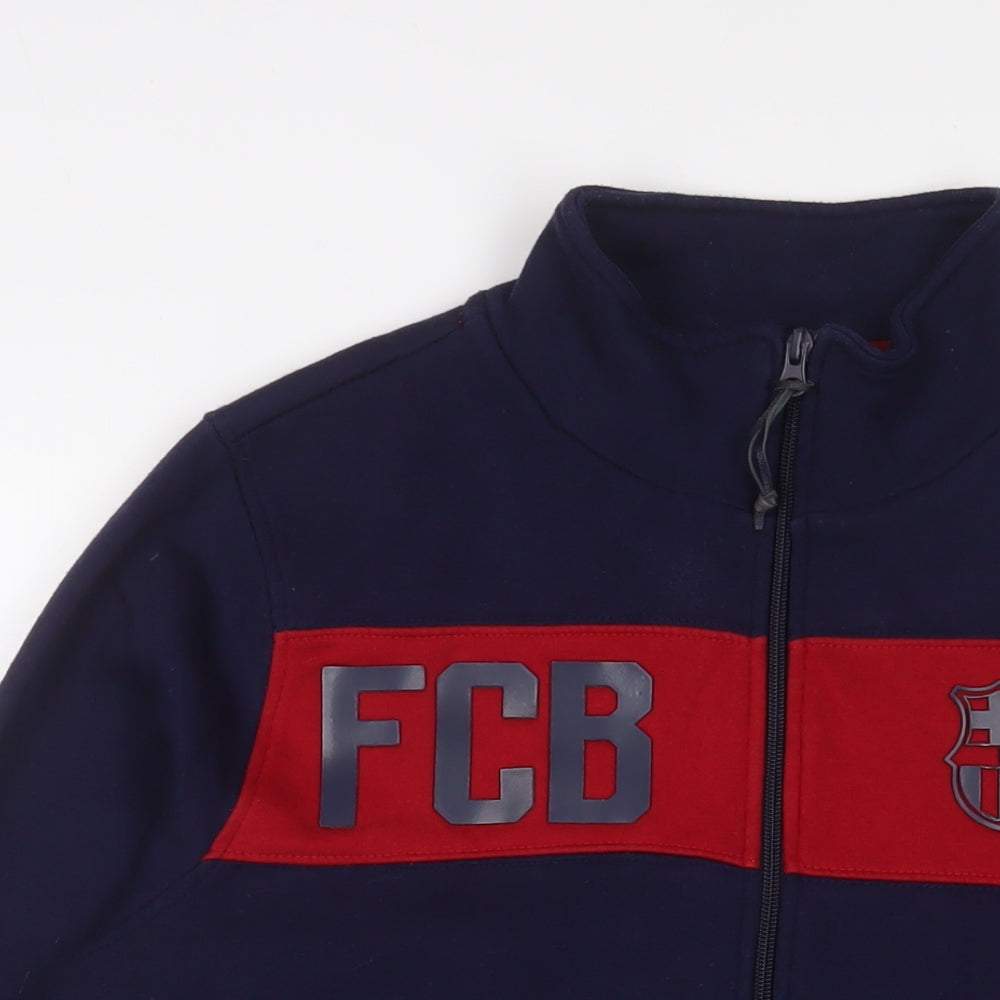 FC Barcelona Mens Blue Cotton Full Zip Sweatshirt Size M