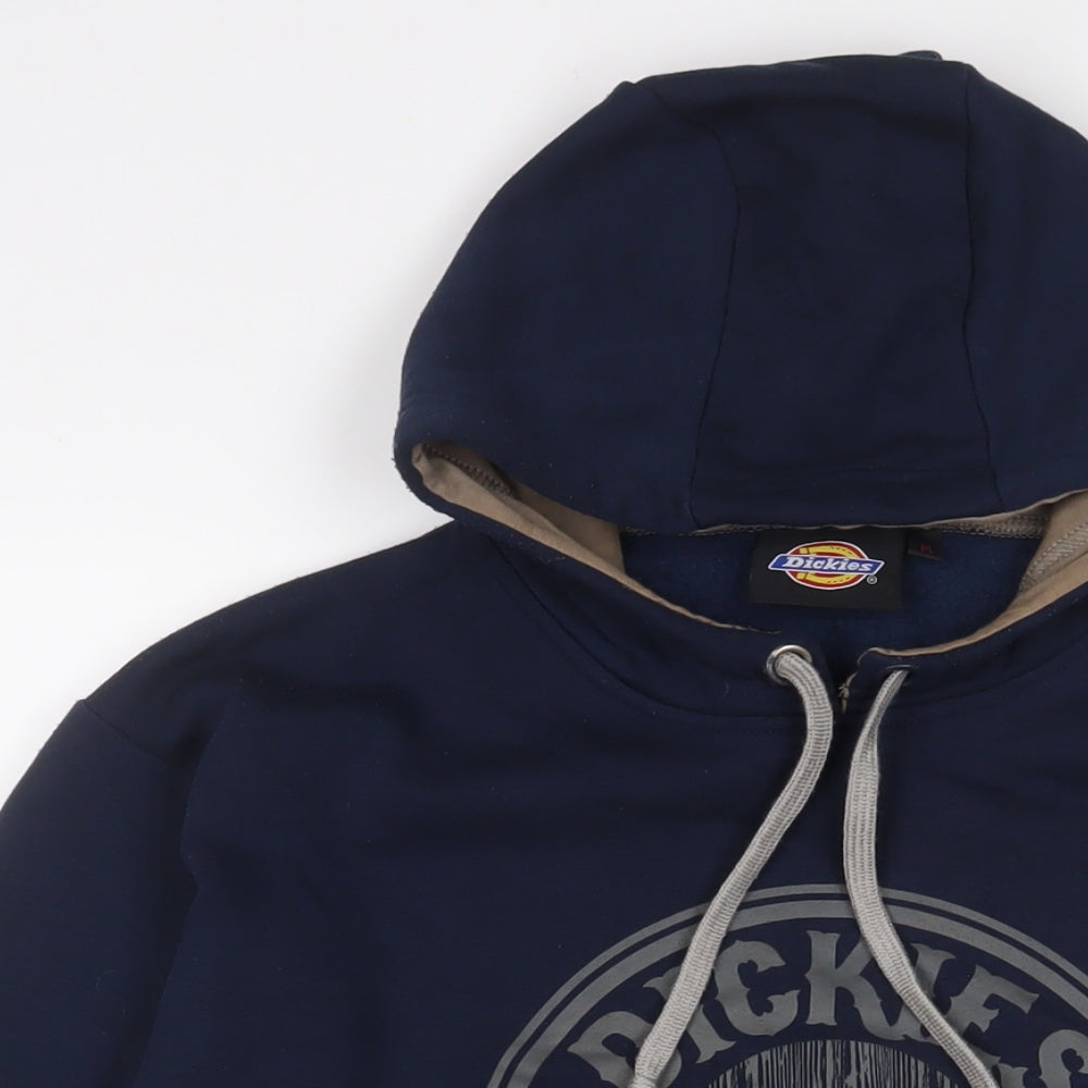Dickies Mens Blue Cotton Pullover Hoodie Size M - Logo