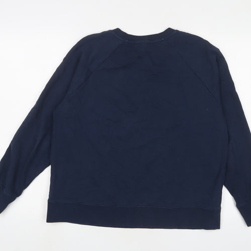 Beaufort + Blake Womens Blue Cotton Pullover Sweatshirt Size M Pullover - Logo, Embroidered