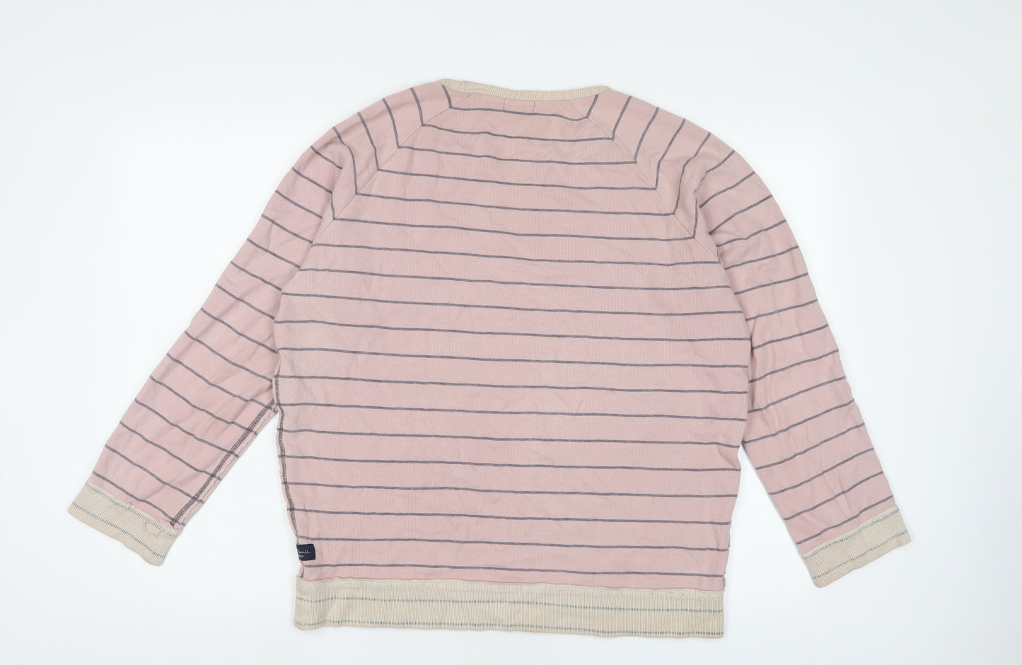 Paul Smith Mens Pink Crew Neck Striped Acrylic Pullover Jumper Size L Long Sleeve