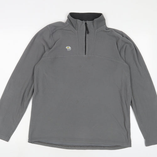 Mountain Hardwear Mens Grey Polyester Pullover Sweatshirt Size L - Logo, Embroidered