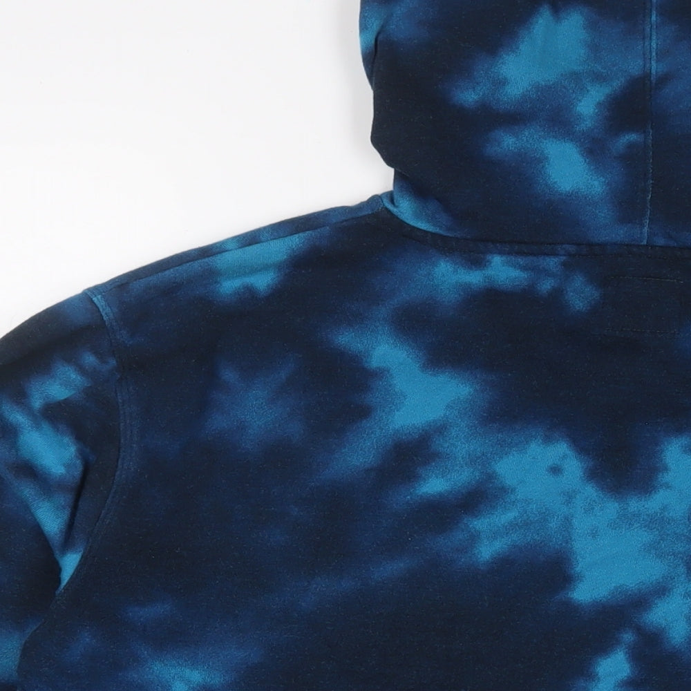 Champion Mens Blue Geometric Cotton Pullover Hoodie Size 2XL - Logo, Embroidered