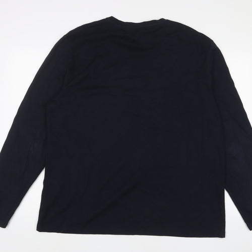 Jaeger Mens Blue Cotton Pullover Sweatshirt Size 2XL