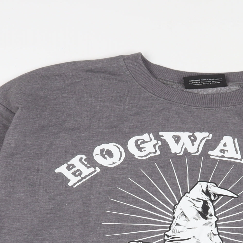 Harry Potter Womens Grey Cotton Pullover Sweatshirt Size M Pullover