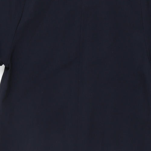 Apricot Womens Blue Polyester Shift Size 8 Round Neck Zip