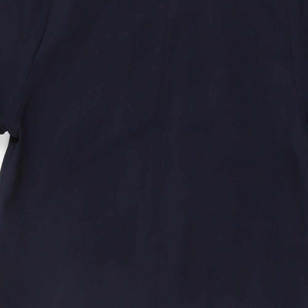 Apricot Womens Blue Polyester Shift Size 8 Round Neck Zip