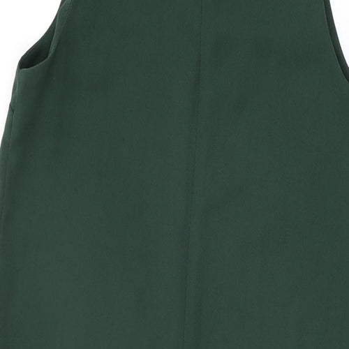 Topshop Womens Green Polyester Shift Size 8 Round Neck Zip