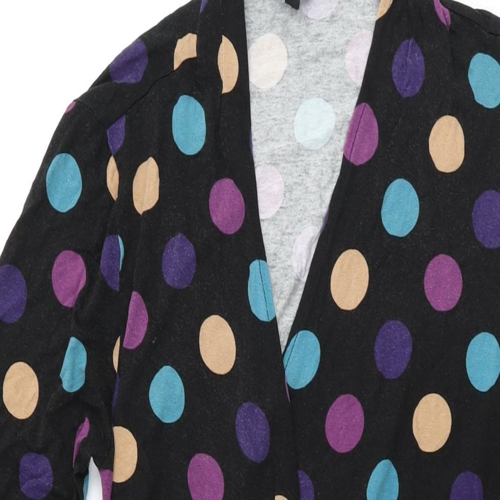 Hobbs Womens Black Polka Dot Viscose Wrap Dress Size 14 V-Neck Tie