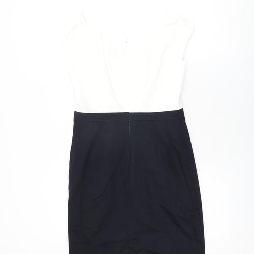 BAF Womens Black Cotton Bodycon Size 10 Round Neck Zip