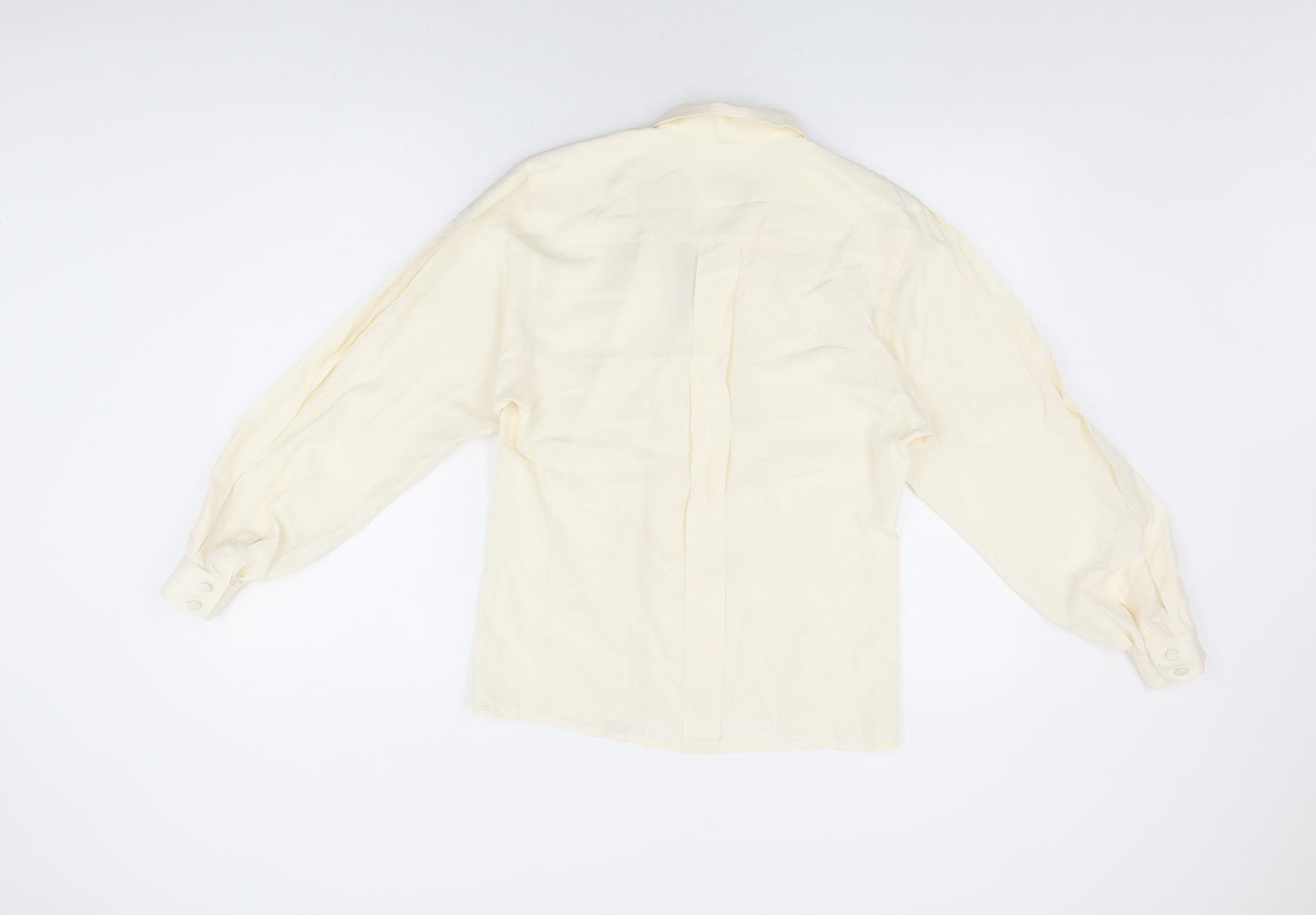 James Meade Womens Ivory Polyester Basic Button-Up Size 4 V-Neck