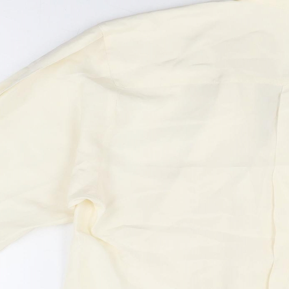 James Meade Womens Ivory Polyester Basic Button-Up Size 4 V-Neck