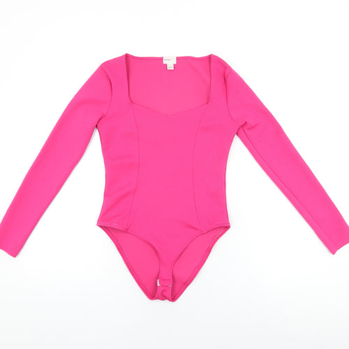 River Island Womens Pink Polyester Bodysuit One-Piece Size 8 Snap