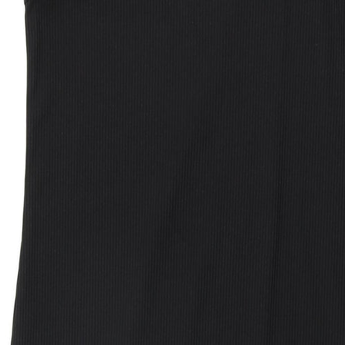 Miss Selfridge Womens Black Polyester Bodycon Size 16 Scoop Neck Pullover