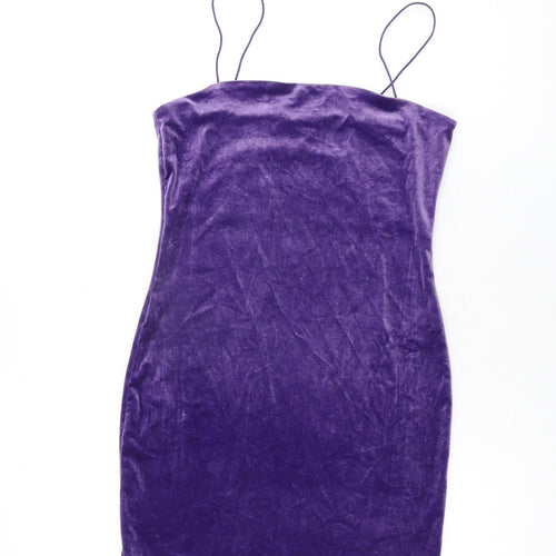 H&M Womens Purple Polyester Bodycon Size S Square Neck Pullover