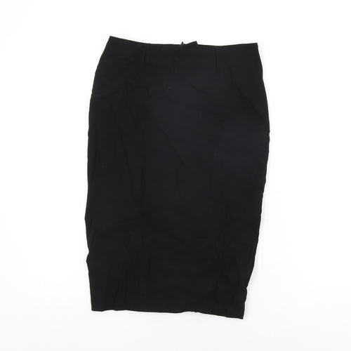 ASOS Womens Black Viscose Straight & Pencil Skirt Size 10 Zip