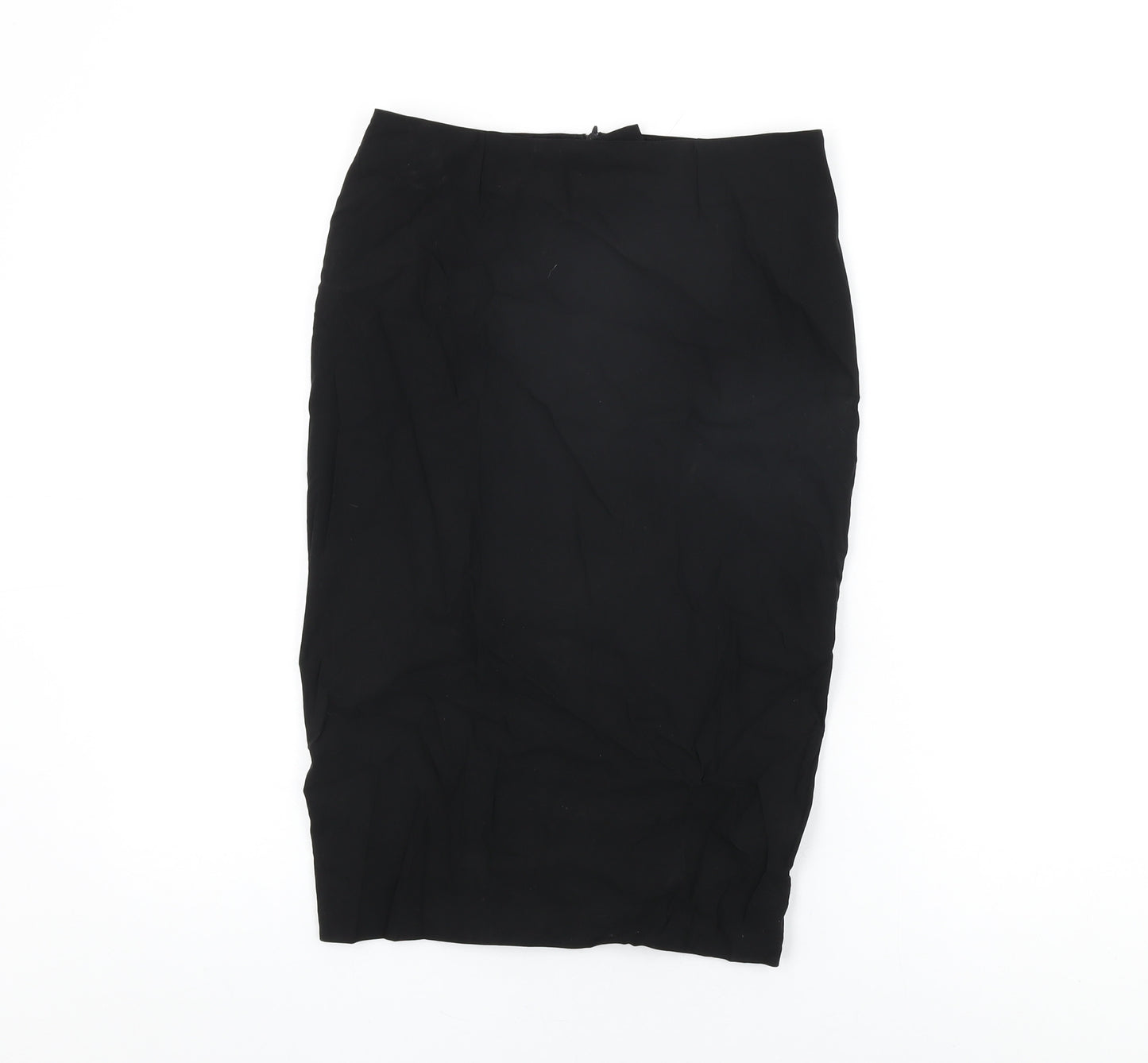 ASOS Womens Black Viscose Straight & Pencil Skirt Size 10 Zip