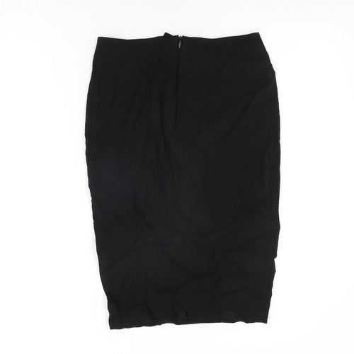 ASOS Womens Black Viscose Straight & Pencil Skirt Size 10 Zip