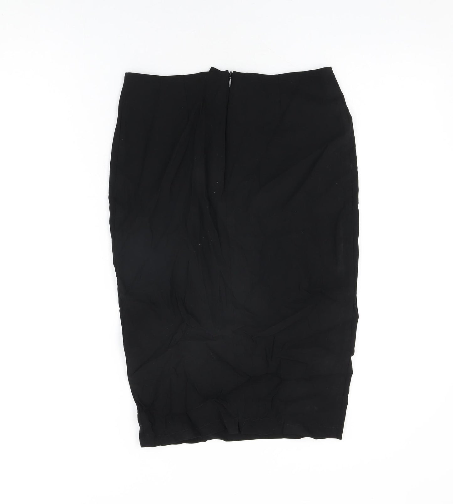 ASOS Womens Black Viscose Straight & Pencil Skirt Size 10 Zip