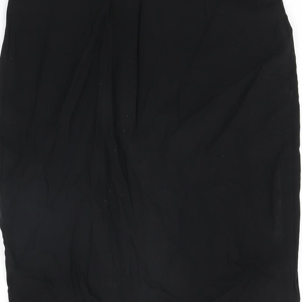 ASOS Womens Black Viscose Straight & Pencil Skirt Size 10 Zip