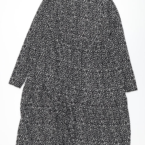 Evans Womens Black Polka Dot Polyester Shift Size 18 Round Neck Pullover