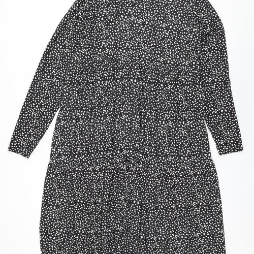 Evans Womens Black Polka Dot Polyester Shift Size 18 Round Neck Pullover