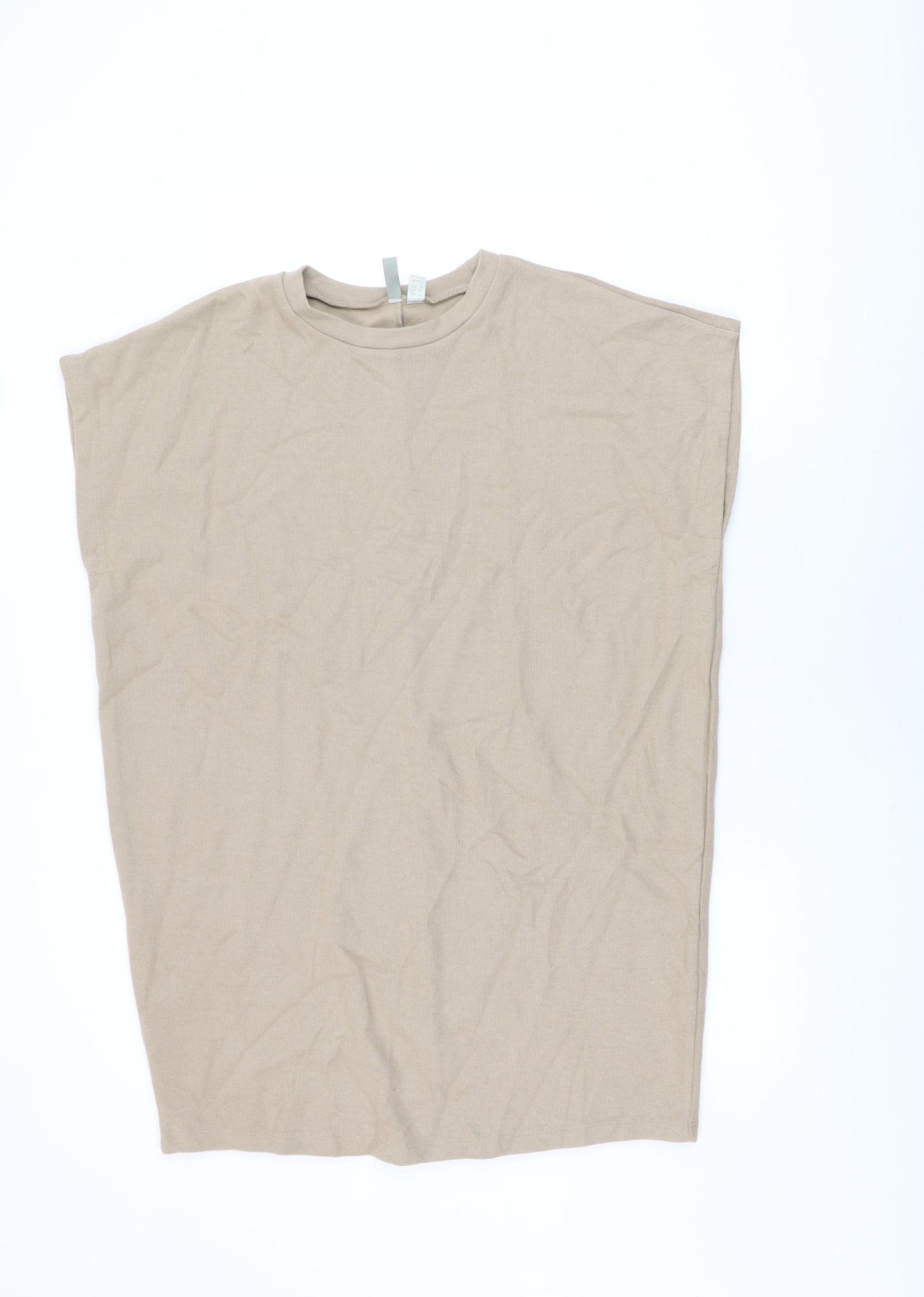 ASOS Womens Beige Polyester Shift Size 12 Round Neck Pullover