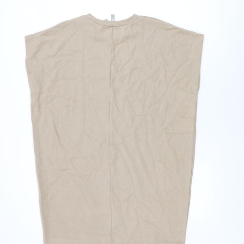 ASOS Womens Beige Polyester Shift Size 12 Round Neck Pullover