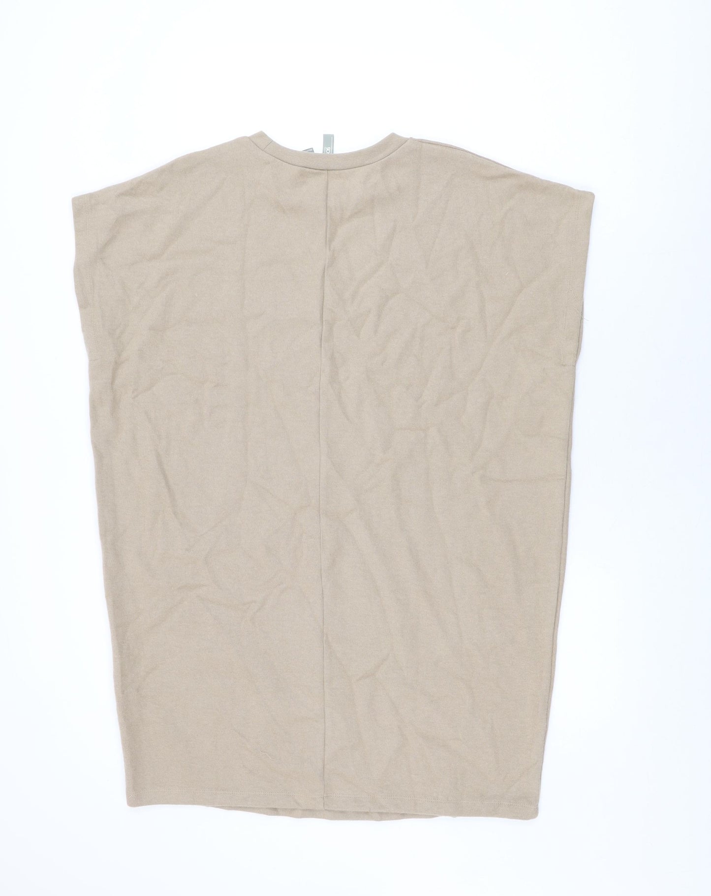 ASOS Womens Beige Polyester Shift Size 12 Round Neck Pullover