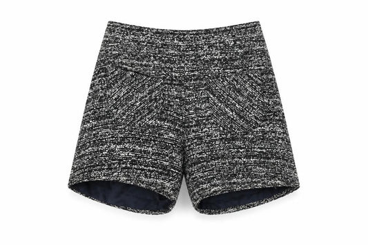 Nanos Girls Black Geometric Acrylic Bermuda Shorts Size 10 Years Regular Zip