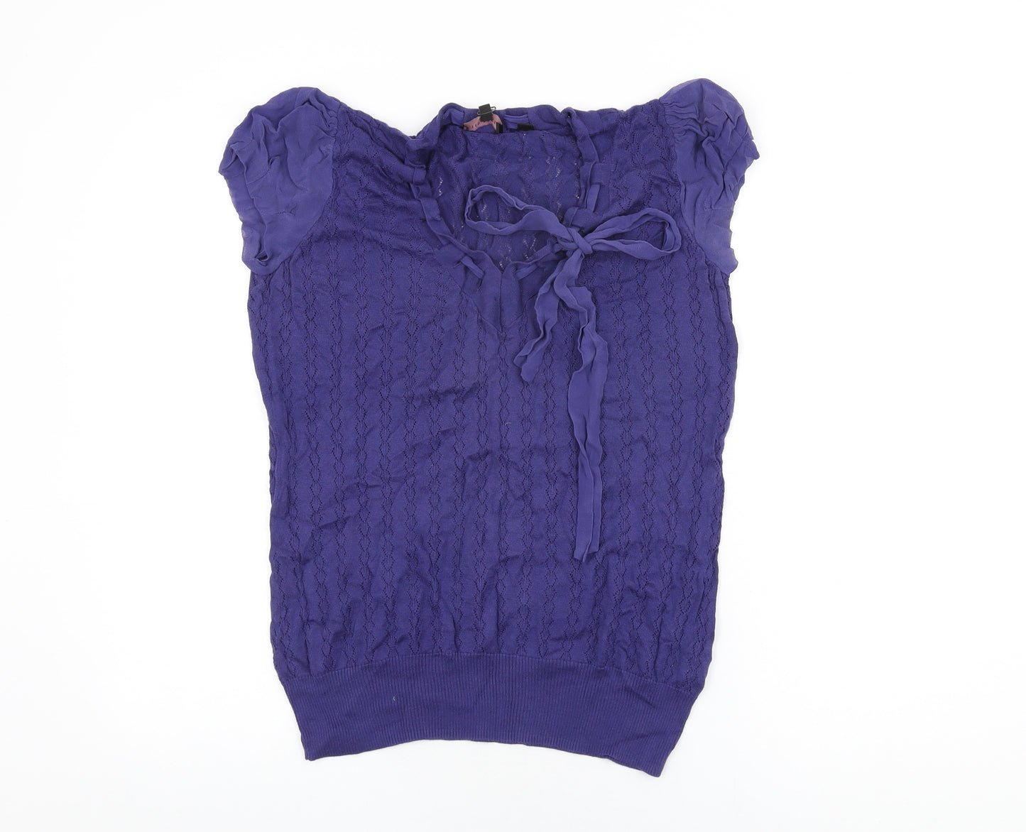 Ted Baker Womens Blue Cotton Basic T-Shirt Size 14 V-Neck