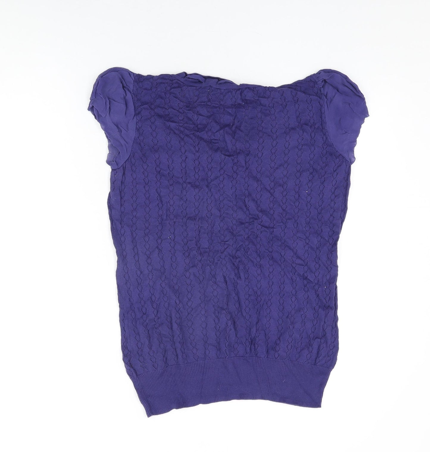 Ted Baker Womens Blue Cotton Basic T-Shirt Size 14 V-Neck