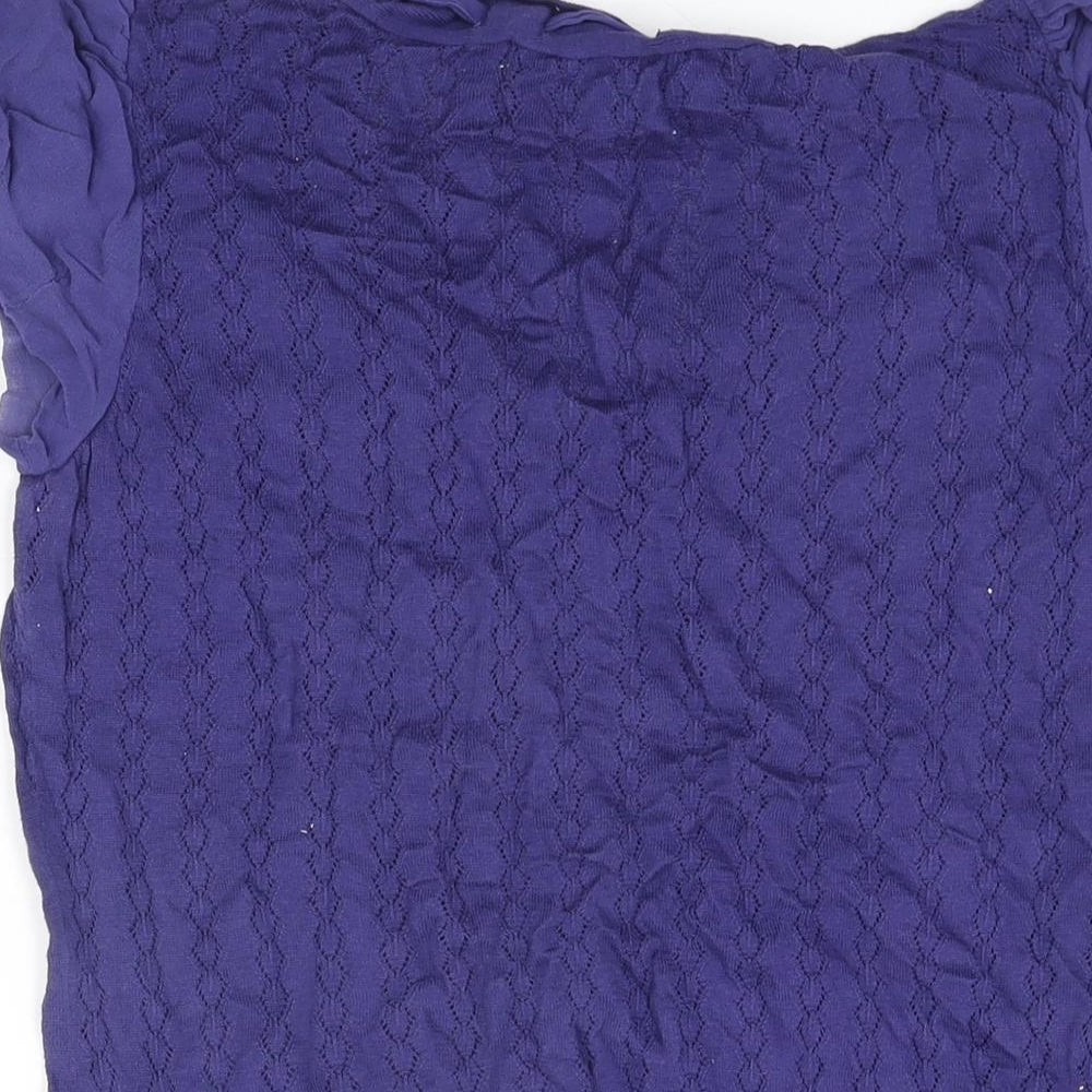 Ted Baker Womens Blue Cotton Basic T-Shirt Size 14 V-Neck