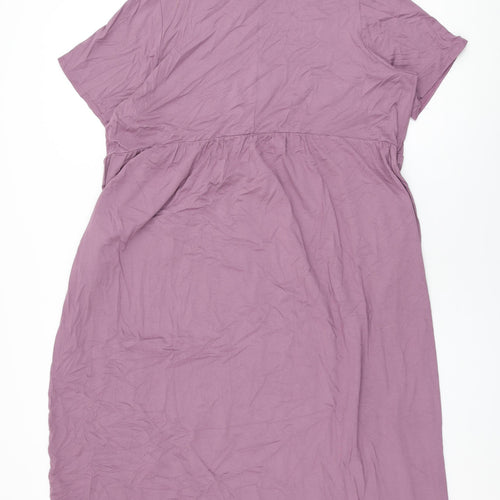 Yours Womens Purple Viscose Shift Size 18 Round Neck Pullover