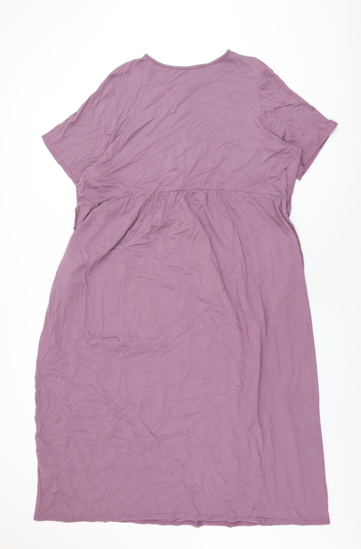 Yours Womens Purple Viscose Shift Size 18 Round Neck Pullover