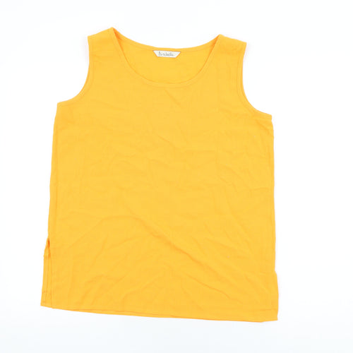 Isabelle Womens Orange Polyester Basic T-Shirt Size 14 Round Neck