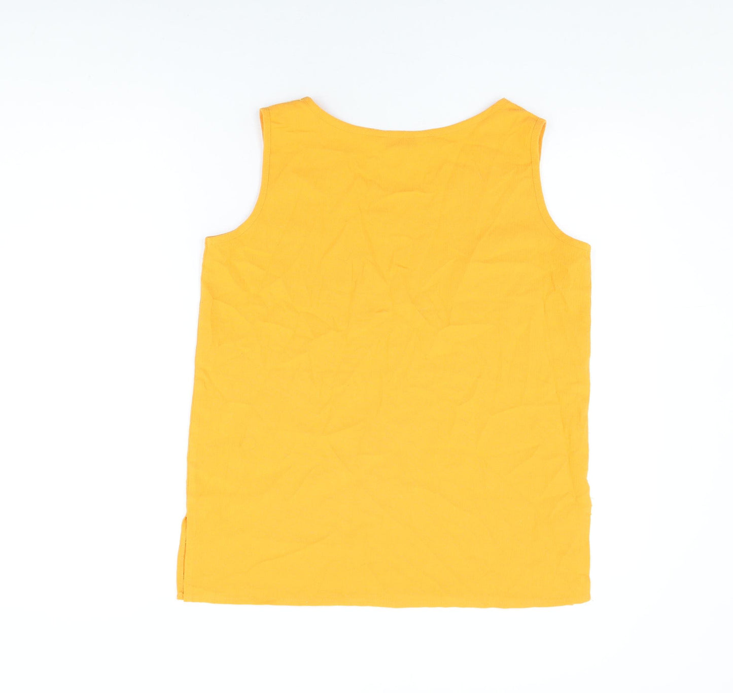 Isabelle Womens Orange Polyester Basic T-Shirt Size 14 Round Neck