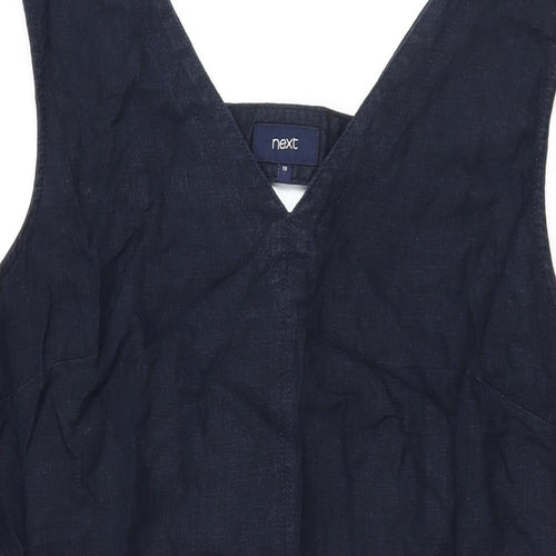 NEXT Womens Blue Linen Shift Size 18 V-Neck Pullover