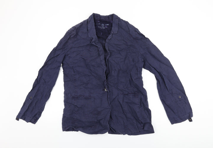 Sandwich Womens Blue Jacket Blazer Size 12 Button