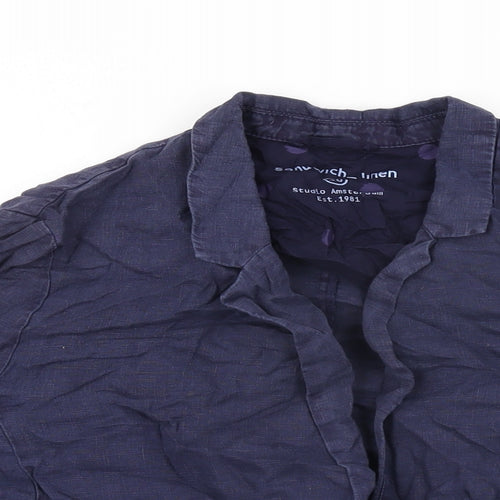 Sandwich Womens Blue Jacket Blazer Size 12 Button