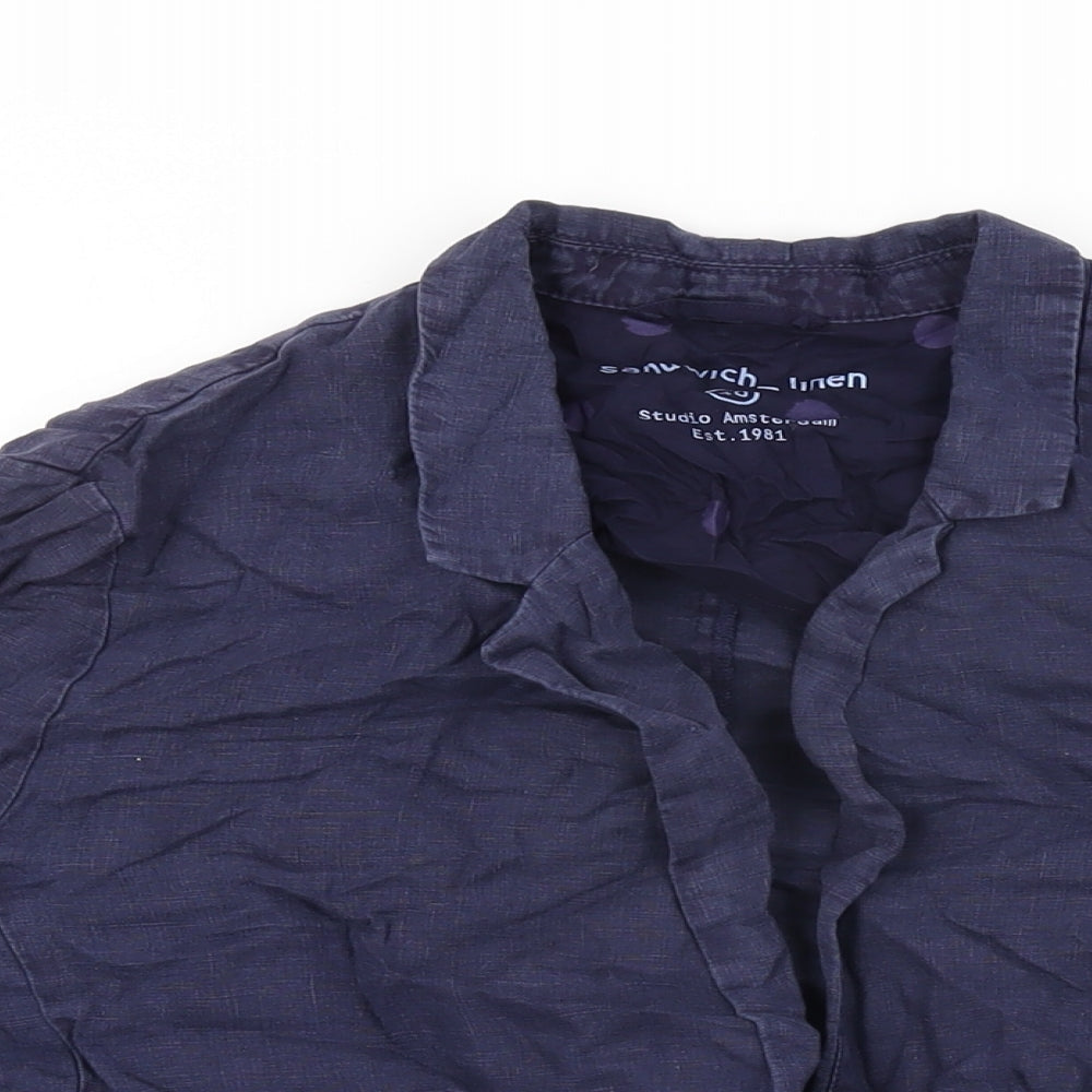 Sandwich Womens Blue Jacket Blazer Size 12 Button