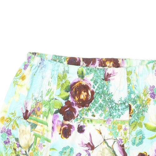 Chareli Womens Multicoloured Floral Polyester Swing Skirt Size 18